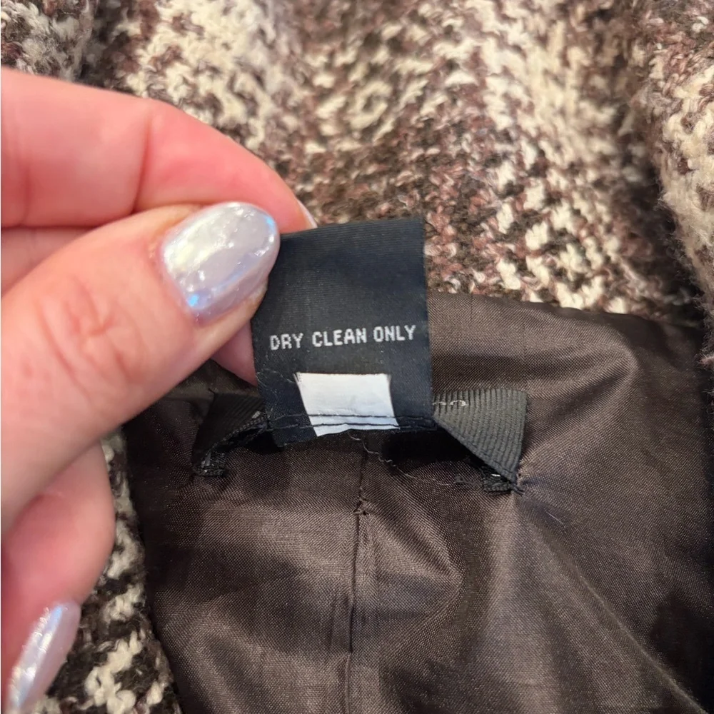 Focus 2000 Brown Plaid Cape Coat